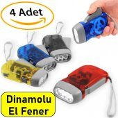 4 Adet Tüm Aileye Deprem İçin Pilsiz Dinamolu 3 Ledli El Feneri Deprem Feneri Pilsiz Fener - 1