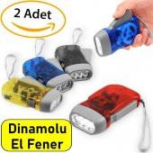 2 Adet Tüm Aileye Deprem İçin Pilsiz Dinamolu 3 Ledli El Feneri Deprem Feneri Pilsiz Fener - 1