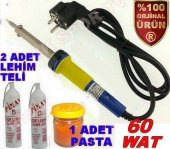 60 Watt Kalem Havya Makinesi Lehim Teli Pasta Tornavida Tip Leyim Kalemi Tabancası Tamir Seti - 6