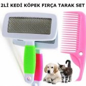 Kedi Köpek Evcil Hayvan Tüy Tarama Fırçası Pire Taragı Kaşıma Fırçası Telli Küçük Boy Fırça Tarak - 2
