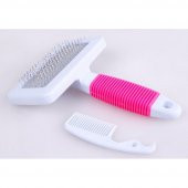 Kedi Köpek Evcil Hayvan Tüy Tarama Fırçası Pire Taragı Kaşıma Fırçası Telli Küçük Boy Fırça Tarak - 4