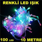 10mt 100 Led Işık Renkli Noel Yılbaşı Agaç Süsleme Parti Eylence Süs Disko Bar Süsleme - 6