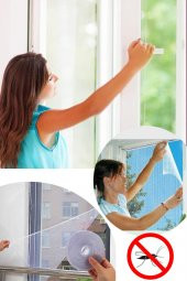 Kesilebilir Pencere Sinekliği Cırt Bantlı Yapışkanlı 125cm X 150cm Pencere tülü - 1