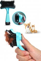 Tuşlu Otomatik Temizlenen Kedi Ve Köpek Tüy Toplayıcı Basmalı Tarak Kaşıma Fırçası - 1