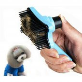 Tuşlu Otomatik Temizlenen Kedi Ve Köpek Tüy Toplayıcı Basmalı Tarak Kaşıma Fırçası - 3