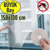 Pencere Sinekliği  Kesilebilir Cırt Bantlı Yapışkanlı 130cm X 150cm Çıkarılabilir Tül Sineklik - 1
