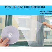 Pencere Sinekliği Kesilebilir Cırt Bantlı Yapışkanlı 130cm X 150cm Çıkarılabilir Tül Sineklik - 5