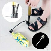 Metal Gövdeli Bisiklet Lastik Teker Şişirme Hava Pompası + 5 Li İğne Dönüştürücü Set - 3