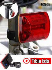 5 Ledli Bisiklet Arka Stop İkaz Lambası 7 MODLU Su Geçirmez Bisiklet Stop Lambası AÇIKLAMADA GİF BAK - 4