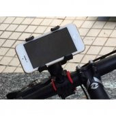 360 Derece Dönebilen Mandallı Bisiklet Telefon Kıskaç Tutacağı Telefon Tutucu - 7