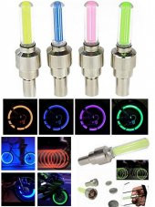 2 ADET PEMBE Işıklı Sibop Kapağı Fotosel Ve Hareket Sensörlü Bisiklet Jant Işığı Araç Sibop Işığı thumbnail 1