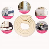 2 Metre Sarmal Krem Masa Kenar Koruyucu 1 Adet Şerit Masa Köşe Aparatı Bebek Cam Ahşap Kenar Koruma - 2