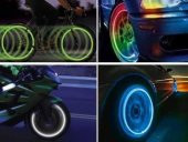 2 ADET PEMBE Işıklı Sibop Kapağı Fotosel Ve Hareket Sensörlü Bisiklet Jant Işığı Araç Sibop Işığı thumbnail 2