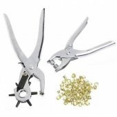 Kemer Delme Aleti ve Çıt Çıt Pensesi 2 Li Set Ayar Başlıklı Kemer Delme Pensesi Delici Kemer Delici Kapsul Pensi - 1