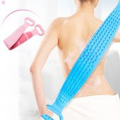 Büyük Boy Banyo Duş Sırt Kesesi Çift Taraflı Silikon Duş Lifi Fırçası 60 Cm - 1