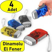 4 Adet Tüm Aileye Deprem İçin Pilsiz Şajlı Dinamolu 3 Ledli El Feneri Deprem Feneri Pilsiz Fener - 1