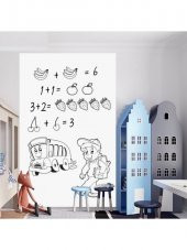 ORJİNAL Silinebilir Yapışkanlı Beyaz Tahta Ve Yazı Tahtası 45x200 Cm Kalemli Sticker Duvar Kağıdı - 2