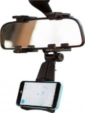 Araç İçi Dikiz Aynası Telefon ve Navigasyon Tutucu Siyah - 3