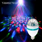 Renkli Disko Ampulü Lambası E27 Duy Led Ampul Dönen Disco Topu Lamba Işık Ampül Hareketli - 5