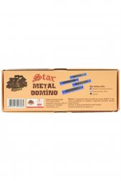 Star Domino Zamak Büyük Boy Domino Oyun Seti Metal Domino Taşı Seti Metal 1. Kalite Metal Domino - 4