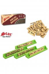 Star Domino Zamak Büyük Boy Domino Oyun Seti Metal Domino Taşı Seti Metal 1. Kalite Metal Domino - 1
