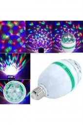 Renkli Disko Ampulü Lambası E27 Duy Dahil Led Ampul Dönen Disco Topu Lamba Işık Ampül Hareketli - 2