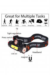 1200 Cob Led Şarjlı Çalışma Lambası Kafa Feneri Kafa Lambası - 6
