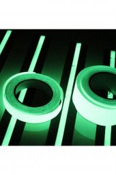 Karanlıkta Işık Veren Yansıyan 4 Metre Fosforlu Yeşil Şerit Bant 4 Metre Ikaz Uyarı Bant Fosfor Bant - 2