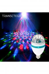 Renkli Disko Ampulü Lambası E27 Duy Dahil Led Ampul Dönen Disco Topu Lamba Işık Ampül Hareketli - 5