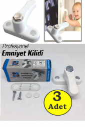 3 Adet ÇELİK Pvc Kapı Pencere Emniyet Kilit Pimapen Kilit Bebek Çocuk Güvenlik Kiliti Düğmeli Kilit - 1