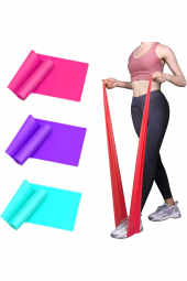 3 Lü S3 Lü SET Pilates Band Pilates Bandı Direnç Lastiği Pilates Lastigi Plates Bant - 1
