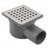 10*10 Q50 YAN ÇIKIŞ YER KROM IZGARA YER SİFONU - 1