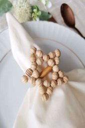 6 Adet Arı Kovanı Ahşap Halkalı Yıldız Peçete Yüzüğü thumbnail 1