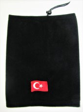 salarticaret Polar Boyunluk Bere Türk Bayrak Baskılı Siyah - 1