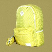 Sarı Beyaz Puantiyeli Sırt Çantası Kalemlik Hediyeli - 2