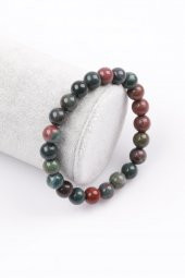 Kan Taşı Doğal Taş Bileklik 8 mm Küre Kesim thumbnail 1