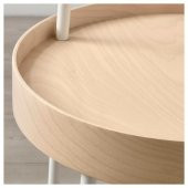 Kulplu Sehpa Beyaz Renk IKEA 38 cm Metal-Taşınabilir Sehpa - 2
