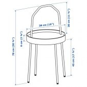 Kulplu Sehpa Beyaz Renk IKEA 38 cm Metal-Taşınabilir Sehpa - 5