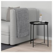 Tepsili Sehpa, Yuvarlak Siyah Renk IKEA Çıkarılabilir Tepsi - Modern Sehpa 45x53 Cm - 4