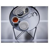 Tepsili Sehpa, Yuvarlak Siyah Renk IKEA Çıkarılabilir Tepsi - Modern Sehpa 45x53 Cm - 6