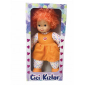 Bonus Saçlı Cici Kızlar Bez Bebek 45 Cm - Portakal Bebek - 2
