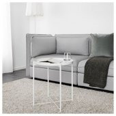Tepsili Sehpa, Yuvarlak Beyaz Renk IKEA Çıkarılabilir Tepsi - Modern Sehpa 45x53 Cm - 5