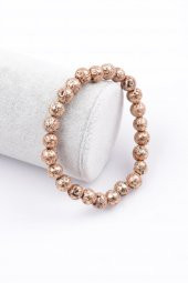 Lav Doğal Taş Rose Renkli Bileklik 8 mm Küre Kesim thumbnail 1