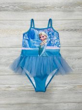 Mavi Elsa Tütülü Kız Çocuk Mayo - Kız Çocuk Bikini - Kız Çocuk Mayokini - 2