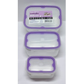 ÜÇSAN PLASTİK / 3 LÜ LÜX YAN KİLİTLİ DİKDÖRGEN SAKLAMA KABI / UZUNLUK 21 _ 28 _ 12 CM GENİŞLİK 15 _ 12 _ 9 CM DERİNLİK 9 _ 7 _ 6 / 2 LT_ 1 _ LT _ 0 45 LT - 3