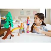 Orjinal Barbie Tropikal Yaşam Rehberi Barbie Bebek ve 10 Hayvan Figürü - 5