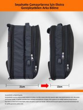 NPO TRV02 Travela Geneşleyeblir Notebook ve Seyahat Sırt Çantası 17" - Siyah - 2