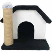 Ekonomik Kedi Evi Ve Tırmalama Sütunu - Siyah - 1