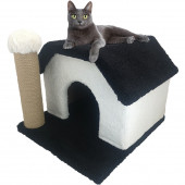 Ekonomik Kedi Evi Ve Tırmalama Sütunu - Siyah - 2