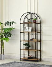 Erezoğulları Mobilya Modern Tarz Ahşap Metal 5 Raflı Kubbeli Kitaplık 70*30*180cm - 1